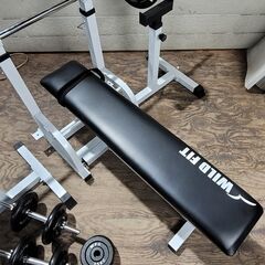 WILD FIT ベンチプレス台 バーベルセット トレーニング機器 25i菊STの画像