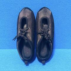 【新品 / un/neu】ラバーソール レースアップ バレエシューズ 軽量 Sの画像