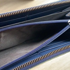 GUCCI GGマーモント花柄刺繍 長財布 デニムの画像