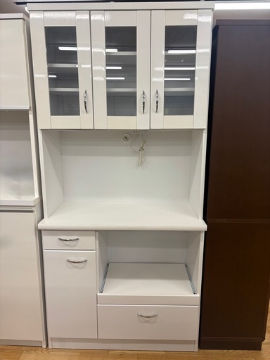 値下げしました。N1087★レンジボード★食器棚★カップボード★幅890mm