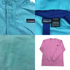 186000 現状品 patagonia パタゴニア Ｔシャツ・メンズXS　キッズパーカーNORTHFACE ロングTシャツ　　　 ピンク　ブルー　 3点まとめ売り [1000025350769]の画像