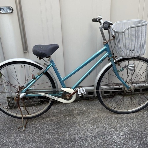 水色　26インチ　自転車　中古