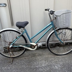 水色　26インチ　自転車　中古の画像