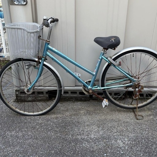 水色　26インチ　自転車　中古
