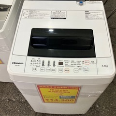 全自動洗濯機　Hisense ＨＷ-T45C 4.5kg 2019年製　の画像