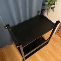 【譲ります】パソコンワゴン PCラック 黒 スチール製（キャスター付き）の画像