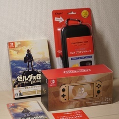 美品、Nintendo Switch Lite ハイラルエディション、ゼルダの伝説セットの画像