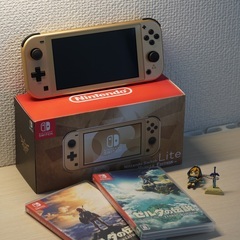 美品、Nintendo Switch Lite ハイラルエディション、ゼルダの伝説セットの画像