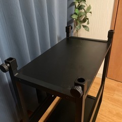 【譲ります】パソコンワゴン PCラック 黒 スチール製（キャスター付き）の画像