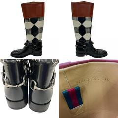 186005 現状品 GUCCI グッチ GUCCI ロングブーツ 25.5 ブラック レディース [0000000000138]の画像