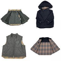 186000 現状品 BURBERRY バーバリー ダブルアウター 子供用服　110A ブラック　キャメル　ノバチェック柄 キッズ [0000000000143]の画像