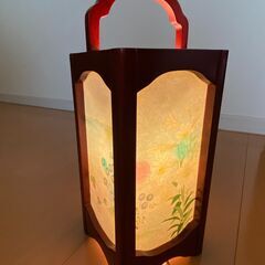 天然木フレームの和風行灯ランプ（岐阜提灯／御灯籠・行灯（ちょうちん、とうろう、あんどん）の画像