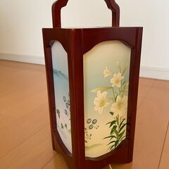 天然木フレームの和風行灯ランプ（岐阜提灯／御灯籠・行灯（ちょうちん、とうろう、あんどん）の画像