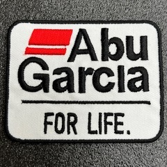 ABU GARCIA FOR LIFE アブ ガルシア ロゴ アイロンワッペン パッチ 白地 78×62mm - 釣 ルアー リール ロッド フィッシング ワンポイント リメイク カスタム アウトドア キャンプ スウェーデン 【あんしん決済/日本郵便クリックポスト発送】の画像