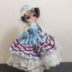 フランス人形　昭和レトロ　青の画像