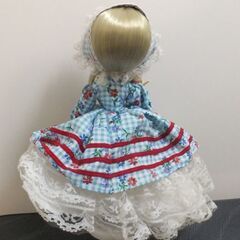 フランス人形　昭和レトロ　青の画像