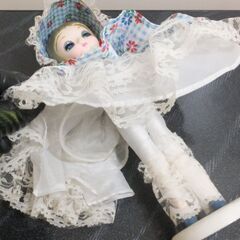 フランス人形　昭和レトロ　青の画像