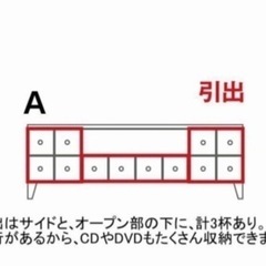 テレビ台　カラフル　引き出し付きの画像