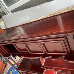 （中古美品、直接取引限定）飾り棚、茶棚、透かし彫り、唐木、昭和レトロ、ヴィンテージ小型　高級飾り棚古民家当時物になります。の画像