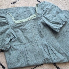 31 Sons de mode コットン刺繍パフスリーブワンピースの画像