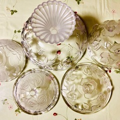 クリスタル装飾キャンディポット&コンポート器3点セット(※単品も可)の画像