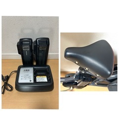 [整備済] 電動自転車　ブリヂストン　bikke2　バッテリー2個 前後子供乗せ付きの画像