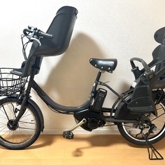 [整備済] 電動自転車　ブリヂストン　bikke2　バッテリー2個 前後子供乗せ付きの画像