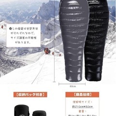 シュラフ 寝袋 キャンプ 黒 コンパクト防水寝袋 ダブルジッパー付きの画像