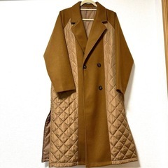 lumier  レディース フリーサイズ　ウールタッチジップシャツコート キャメル 前開き  2年前購入 未使用の画像