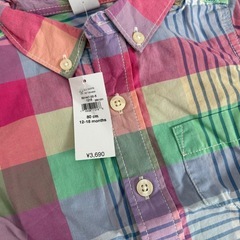 gapカラフルシャツ80サイズの画像