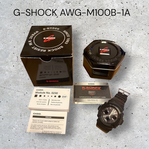 CASIO G-SHOCK AWG-M100B-1A 箱•マニュアル付