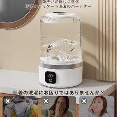 小型洗濯機 コードレス ミニ洗濯機 下着専用 ワンタッチ操作 Type-C充電の画像