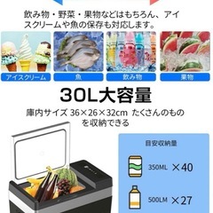 30L 車載用 ポータブル 車載冷蔵庫 大容量 静音の画像