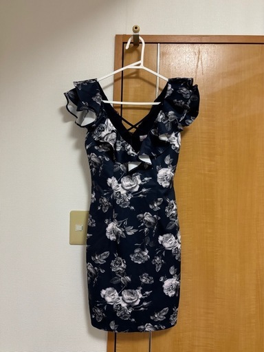 Andy 紺色 花柄 美品　キャバドレス ドレス ワンピース ミニワンピ