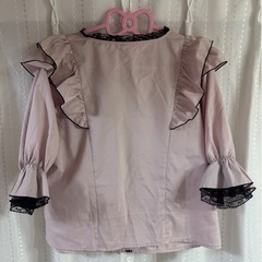NOEMIE フリルブラウス ピンク レース の画像