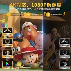 【新品未使用】家庭用プロジェクター 4K ホームプロジェクターの画像