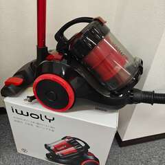 iwoly 掃除機 キャニスター 20000Pa 超強力吸引 ハイパワー 小型 軽量 コード式 サイクロン クリーナー B12 レッドの画像