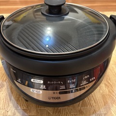 TIGER タイガー 電気グリル鍋 CQG-B200 3.7Ｌ　プレート説明書付の画像