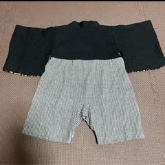 ベビー着物60〜70 クマ刺繍 波模様の画像