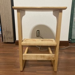 【お話し中】カフェテーブル　サイドテーブル　ライトベージュ　ナチュラル　木目の画像