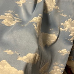 カーテン　遮光　雲　子ども部屋　カラフル　レトロ　空の画像