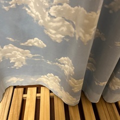 雲　空　遮光カーテン　レースとセット の画像