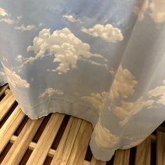 雲　空　遮光カーテン　レースとセット の画像