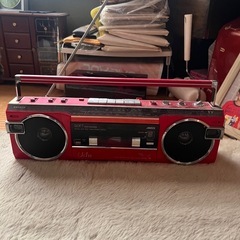 SANYO MR-U4SS サンヨー 赤色ラジカセ 昭和レトロ ジャンクの画像