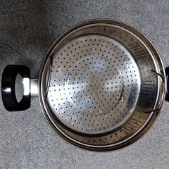 両手深型兼用鍋24CM 18-8 ステンレスの画像