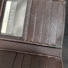 GUCCI グッチ 二つ折り財布 GGキャンバス レザー  ベージュ ブラウン 箱付き ゴールドバックルの画像