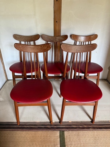 【GO-1198】トーア ダイニングチェア 5脚セット 昭和レトロ