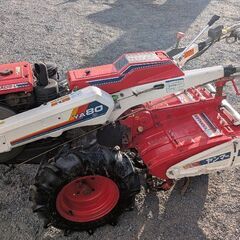 鹿児島発　ヤンマー8馬力セル付きディーゼルエンジン耕運機YA80　バッテリー新品交換の画像