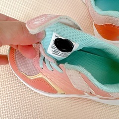 asics キッズシューズ ピンク/ミント　17の画像