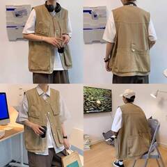 🍀【新品・未使用品】メンズ カーゴベスト ノースリーブの画像